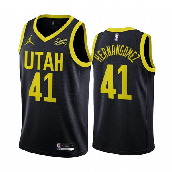 Men's Utah Jazz #41 Juancho Hernangómez 2022 23 Black Statement Edition Stitched Basketball Jersey