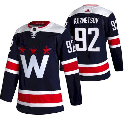 Men's Washington Capitals #92 Evgeny Kuznetsov NEW Navy Blue Stitched NHL Jersey
