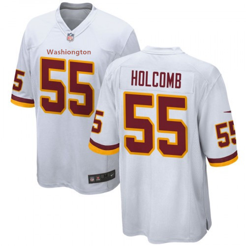 Men's Washington Football Team #55 Cole Holcomb White Jersey