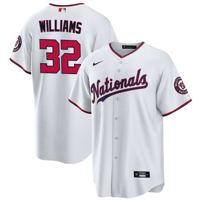 Men's Washington Nationals #32 Trevor Williams White Cool Base Stitched Baseball Jersey