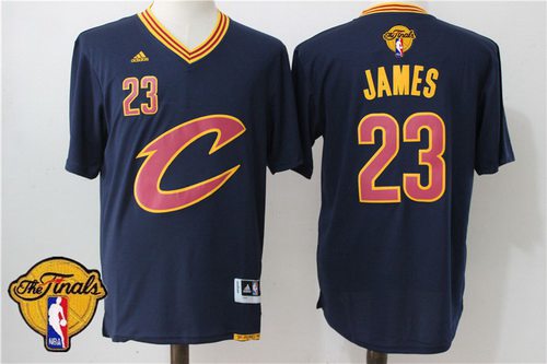 Men Cleveland Cavaliers LeBron James 23 2016 The NBA Finals Patch New Navy Blue Short-Sleeved Jersey