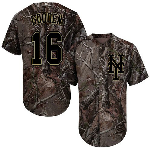 Mets 16 Dwight Gooden Camo Realtree Collection Cool Base Stitched