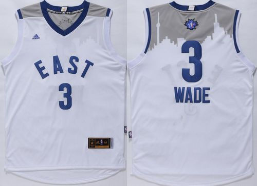 Miami Heat 3 Dwyane Wade White 2016 All Star NBA Jersey
