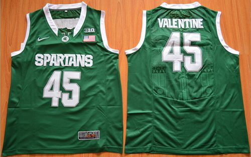 Michigan State Spartans 45 Denzel Valentine Green Authentic Basketball NCAA Jersey
