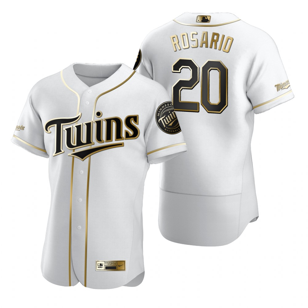 Minnesota Twins 20 Eddie Rosario White Nike Men's Authentic Golden