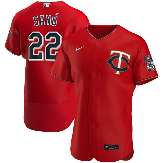 Minnesota Twins #22 Miguel Sano Men's Nike Red Alternate 2020 Authentic Player MLB Jersey