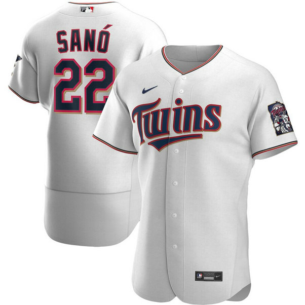 Minnesota Twins #22 Miguel Sano Men's Nike White Home 2020 Authentic Player MLB Jersey