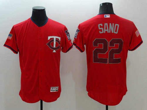 Minnesota Twins 22 Miguel Sano Red 2016 Fashion Stars Stripes Flex Base Baseball Jersey