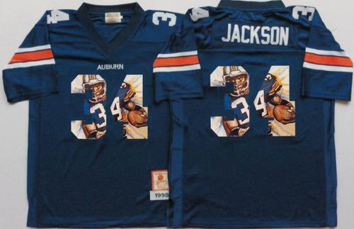 NCAA Auburn Tigers #34 Bo Jackson Blue fashion jerseys