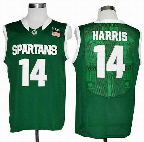 Ncaa Michigan State Spartans Gary Harris 14 College Football Basketball green Jersey