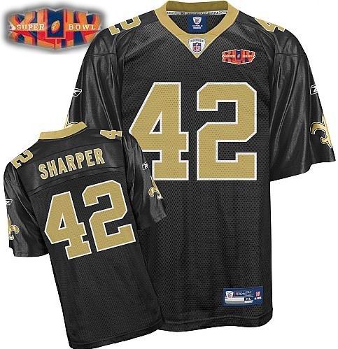 New Orleans Saints #42 Darren Sharper Super Bowl XLIV Team Color black Jersey