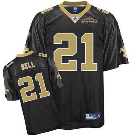 New Orleans Saints 21 Mike Bell black Jersey Champions patch