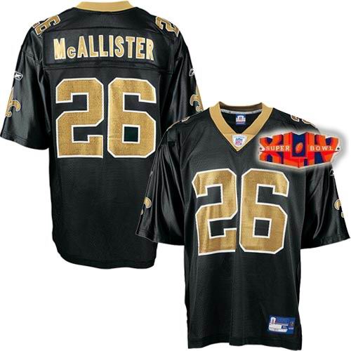 New Orleans Saints 26# Deuce McAllister Super Bowl XLIV Team Jersey black