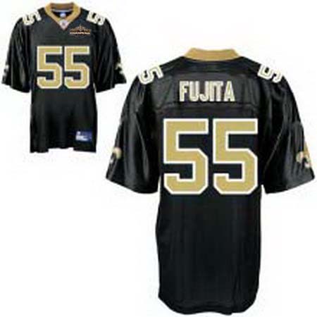 New Orleans Saints 55 Scott Fujita black Champions patch