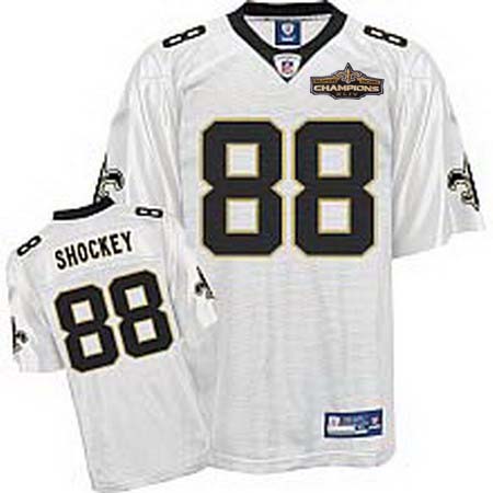 New Orleans Saints 88 Jeremy Shockey white Champions patch