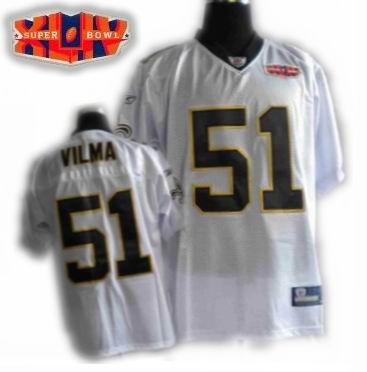 New Orleans Saints Super Bowl jersey #51 Jonathan Vilma white Color Jersey