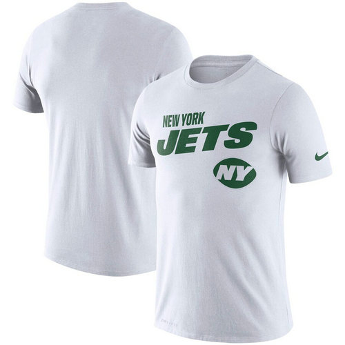 New York Jets Nike Sideline Line Of Scrimmage Legend Performance T-Shirt White