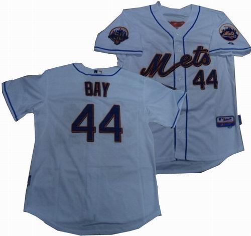 New York Mets #44 Jason Bay white wMets 50th Anniversary Patch