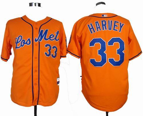 New York Mets 33# Matt Harvey orange Cool Base Jersey w2013 All-Star Patch