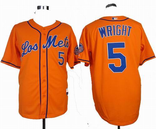 New York Mets 5# David Wright orange Cool Base Jersey w2013 All-Star Patch