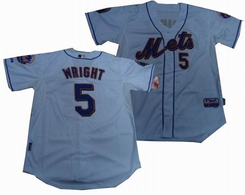 New York Mets David Wright 5 White wMets 50th Anniversary Patch
