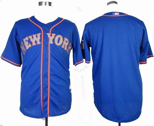 New York Mets blank blue grey number Cool Base Jersey w2013 All-Star Patch
