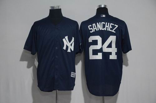 New York Yankees #24 Gary Sanchez navy blue Cool Base Jersey