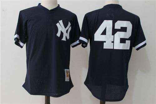 New York Yankees #42 Mariano Rivera Navy Blue Mesh Batting Practice Throwback Jersey By Mitchell  Ness jerseys