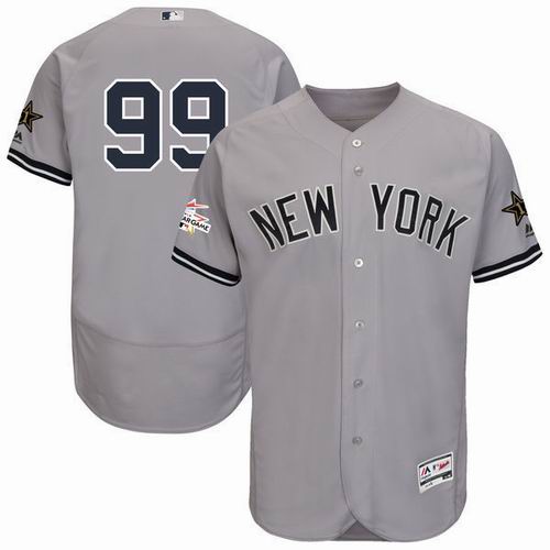 New York Yankees #99 Aaron Judge Majestic Gray 2017 MLB All-Star Game Worn FlexBase Jersey