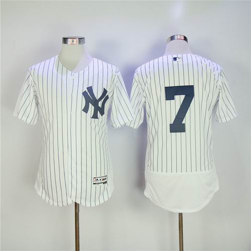 New York Yankees 7# Mickey Mantle white Flexbase Collection jerseys