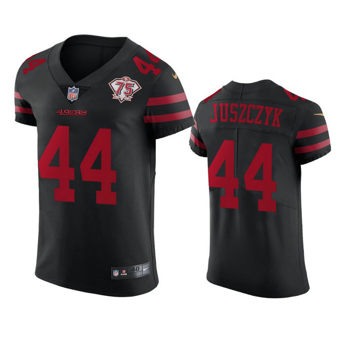 Nike 49ers #44 kyle juszczyk Black Alternate Men's 75th Anniversary Stitched NFL Vapor Untouchable Elite Jersey