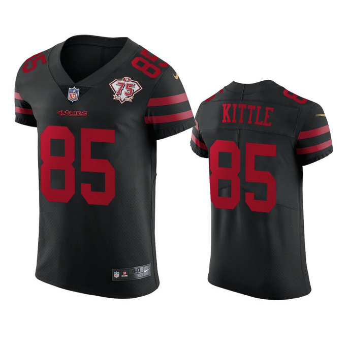 Nike 49ers #85 George Kittle Black Alternate Men's 75th Anniversary Stitched NFL Vapor Untouchable Elite Jersey