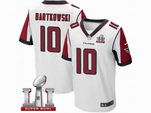 Nike Atlanta Falcons #10 Steve Bartkowski Elite White Super Bowl LI 51 Jersey