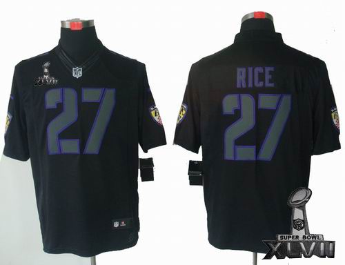 Nike Baltimore Ravens #27 Ray Rice black Impact Limited 2013 Super Bowl XLVII Jersey