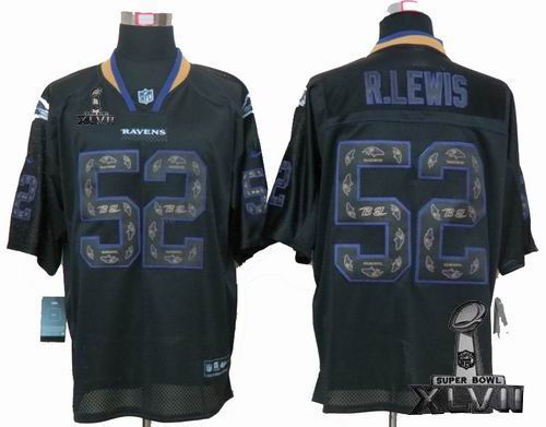 Nike Baltimore Ravens #52 Ray Lewis Lights Out Black elite special edition 2013 Super Bowl XLVII Jersey