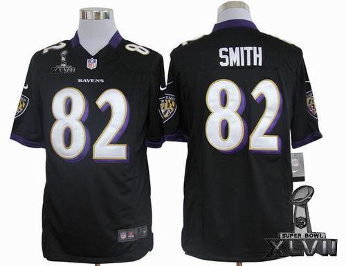 Nike Baltimore Ravens #82 Torrey Smith black game 2013 Super Bowl XLVII Jersey