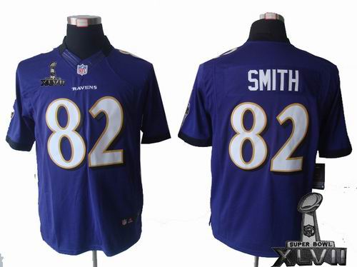 Nike Baltimore Ravens #82 Torrey Smith purple limited 2013 Super Bowl XLVII Jersey