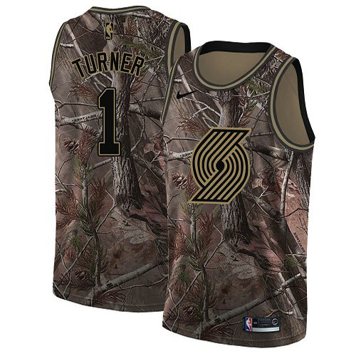 Nike Blazers #1 Evan Turner Camo Women's NBA Swingman Realtree Collection Jersey