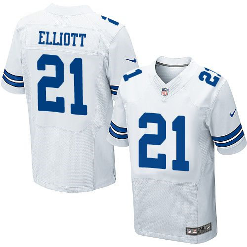 Nike Dallas Cowboys 21 Ezekiel Elliott White NFL Elite Jersey