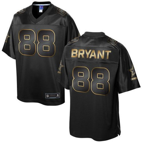 Nike Dallas Cowboys 88 Dez Bryant Pro Line Black Gold Collection NFL Game Jersey