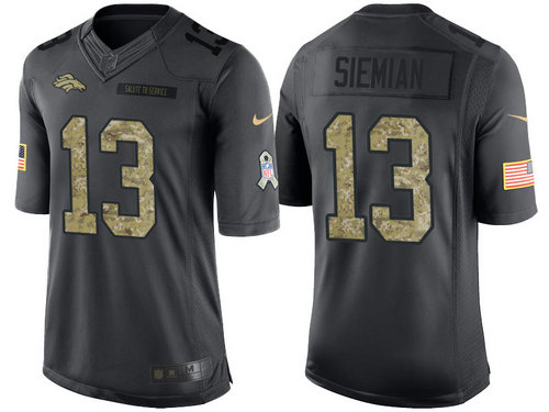 Nike Denver Broncos 13 Trevor Siemian Black NFL Salute to Service Limited Jerseys
