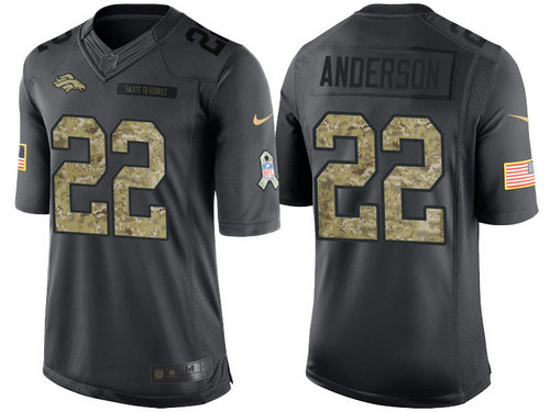 Nike Denver Broncos 22 C.J. Anderson Black NFL Salute to Service Limited Jerseys