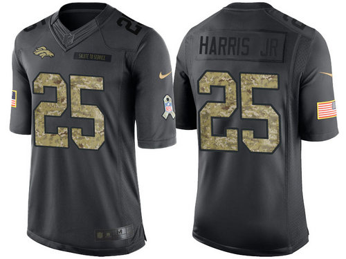 Nike Denver Broncos 25 Chris Harris Jr Black NFL Salute to Service Limited Jerseys