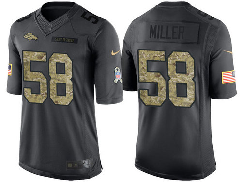 Nike Denver Broncos 58 Von Miller Black NFL Salute to Service Limited Jerseys