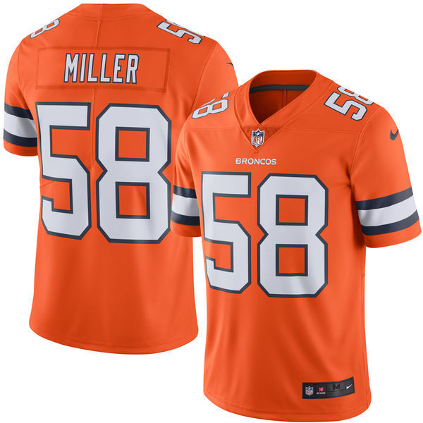Nike Denver Broncos 58 Von Miller Orange Rush Limited Jersey