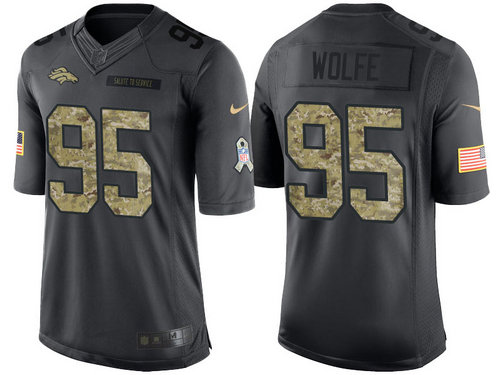 Nike Denver Broncos 95 Derek Wolfe Black NFL Salute to Service Limited Jerseys