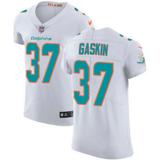 Nike Dolphins 37 Myles Gaskin White Men's Stitched NFL New Elite Jersey