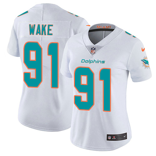 Nike Dolphins #91 Cameron Wake White Women's Stitched NFL Vapor Untouchable Limited Jersey