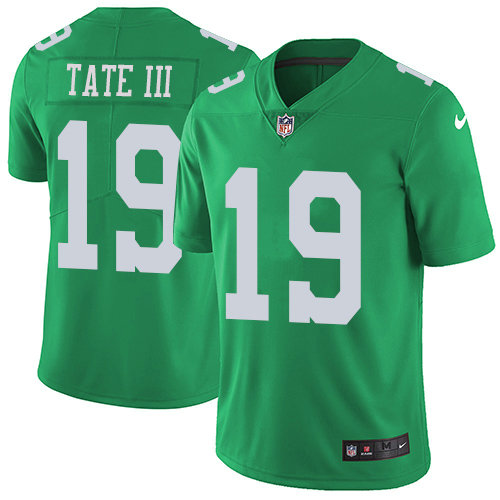 Nike Eagles #19 Golden Tate III Green Youth Stitched NFL Limited Rush Jersey