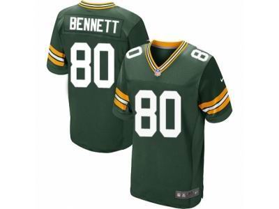 Nike Green Bay Packers #80 Martellus Bennett Elite Green Jersey